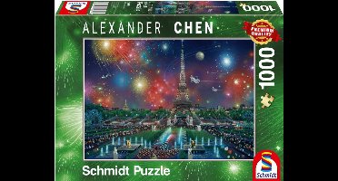 Vuurwerk bij de Eiffeltoren, 1000 stukjes Puzzel