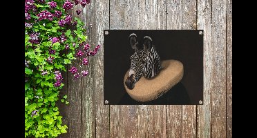 Tuin decoratie Zebra - Schilderij - Oude meesters - 40x30 cm - Tuindoek