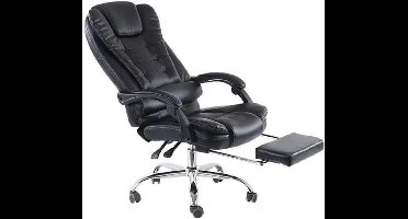 Ergonomische bureaustoel, gamingstoel, draaibare bureaustoel, directiestoel, verstelbare stoel met voetensteun, hoge relaxstoel, zwart