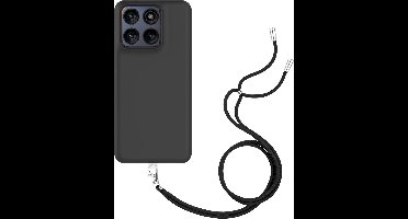 Just in Case hoesje met koord geschikt voor Motorola Edge 70 Fusion Hoesje met Koord - Flexibele Case - Zwart
