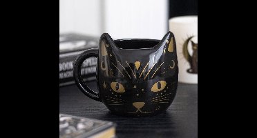 Something Different - Magick Black Cat Face Mok/beker - Zwart