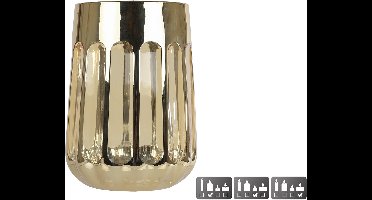 Van Manen windlicht goud glas modern decoratie 11,5x9x19cm.