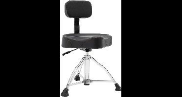 Core® Drumkruk - Kruk - Drumkruk Verstelbaar - in hoogte verstelbaar - met rugleuning - Zwart - 43cm x 43cm x 60cm