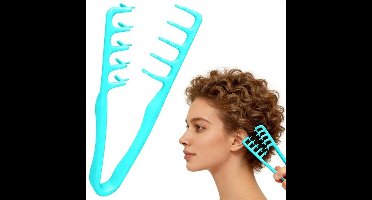 Krulkam, textuurkam, stylingkam, volumetool voor de haaraanzet met paardenstaart, haarkam met brede tanden, haarborstel voor mannen en vrouwen, Groen