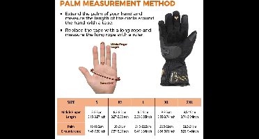 Verwarmde Handschoenen - Winter Leren Handschoenen - Oplaadbare Verwarmde Handschoenen - Waterdichte Handschoenen - Winter Moto Verwarmde Handschoenen - Batterijgevoede Verwarmde Handschoenen - Voor Motorfiets, Ski Camping - Leer - Medium