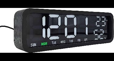 Karlsson Wekker Madera - Zwart hout - 25.5x8.2x4.8cm - Modern - Wekker voor slaapkamer - Wekkers