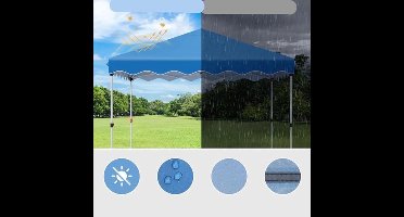 Tuinpaviljoen - Partytent - Partytenten - Paviljoen - Easy up Partytent - 3x3m - Waterdicht - Pop-up Tent - Opvouwbare - Inclusief 4 Gewichtszandzakken en Draagtas - Zwart