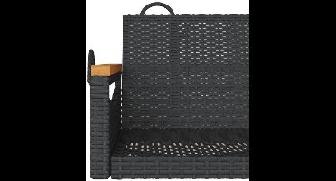 Tuinstoel – Loungestoel – Buitenstoel – Patio stoel – Ligstoel – Ergonomische Rugleuning – Extra Lange Zitting 109x62x40 cm – Duurzame Gevlochten Resin Constructie – Schommelfunctie – Weerbestendig – Met Metalen Kettingen
