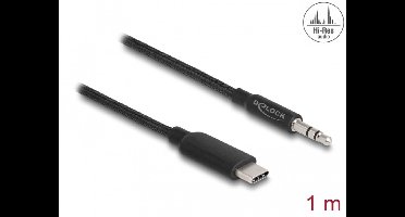 Delock Audio Stereo Cable USB Type-C™ male to Stereo plug 3.5 mm 3 pin 1 m black