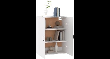 Wandkast Wit – Muurkast Opbergkast Opbergsysteem Opbergmeubel – Softwood Materiaal – Ruimtebesparend Verticale Organizer 69,5x34x90cm