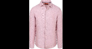 Suitable Overhemd Linnen Roze - Maat 43 - Heren - Overhemden Formeel