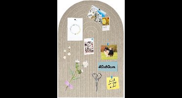Decoratief Viltbord - Kurken Prikbord - Multifunctioneel - Visionboard -Inclusief Punaises - voor School, Thuis, Keuken, Kantoorwanden - 40x60cm - Donkere Kameel