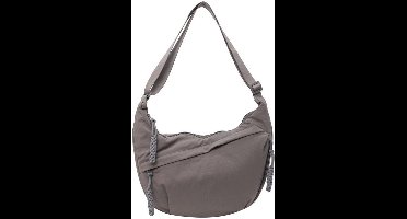 Nylon Schoudertas Dames – Grijs – Grote Capaciteit Crossbody Tas Met Ritssluiting – Lichtgewicht Halve Maan Handtas Voor Werk, Reizen en Dagelijks Gebruik
