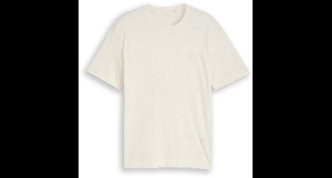 Tom Tailor - T-shirt in gemêleerde look - Maat M - Gardenia White