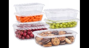 Plasticforte Vershoudbakjes set Classic - 6x stuks - vriezer en magnetron - kunststof - diverse maten - 500-800-1200-1800 ml - nestbaar