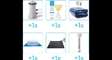 Zwembad Accessoirepakket voor Intex Rectangular Frame Zwembad - 450x220x84 cm - Rechthoekig - Intex - 28273NP - 6-delig