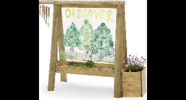 Plum Discovery Create and Paint Easel - Tuinspeelgoed - Verf ezel - Hout - 144 x 50 x 116 cm - Inclusief plantenbak
