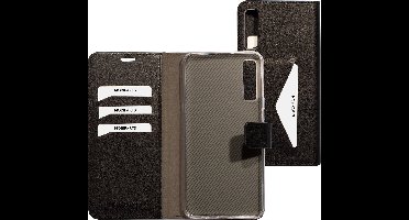 Mobiparts hoesje geschikt voor Samsung Galaxy A7 (2018) - Wallet/Boekhoesje - Eco Leer - Magneet Sluiting - Opberg vakken - Zwart