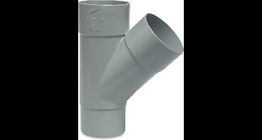 T-stuk 45° PVC-U 70 mm lijmmof x lijmmof x verjonging grijs