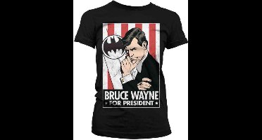 DC Comics Batman Dames Tshirt -S- Bruce Wayne For President Zwart