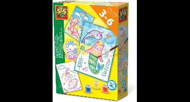 SES Creative Aqualine Glitterkaarten Kleuren Set