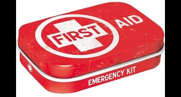 First Aid Red Mintboxje 4 x 6 x 1,6 cm.