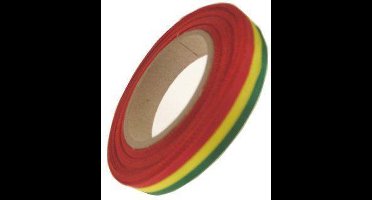 Medaille lint rood/geel/groen 25 mtr op rol 10 mm