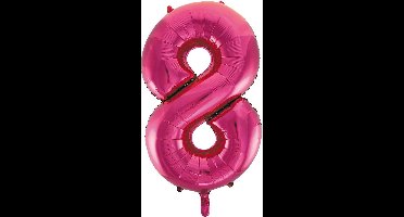Pink roze cijfer ballon 8.