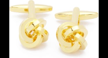 Manchetknopen - Knoop Robuust met Vierkant Goud Touw