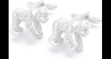 Manchetknopen - Gorilla Aap Zilverkleur