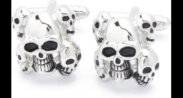 Manchetknopen - Doodshoofd met Vier Kleine Schedels