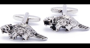 Manchetknopen - Bever Zilverkleurig