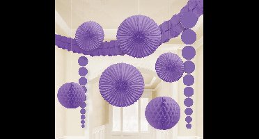 Amscan Feestdecoratieset Paars 9-delig