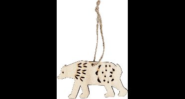 Ornament, ijsbeer, H: 4,5 cm, D: 0,5 cm, B: 7,5 cm, 4 stuk/ 1 doos