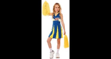 Witbaard Verkleedjurk Cheerleader Meisjes Blauw Maat 122/140