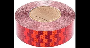 Reflecterende tape voor harde ondergrond - rood - per meter