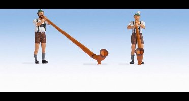 NOCH 0015579 H0 Alpenhoornspelers figuren Geverfd, Staand