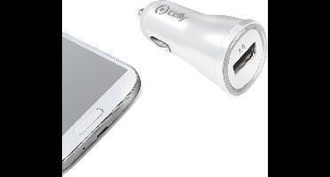 Autolader met 1 USB poort, Wit - Celly