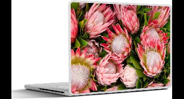 Laptop sticker - 11.6 inch - Bloemen - Roze - Protea - 30x21cm - Laptopstickers - Laptop skin - Cover