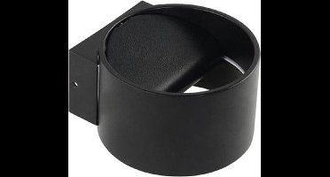 LED Wandlamp - Wandverlichting - 8W - Natuurlijk Wit 4200K - Mat Zwart Aluminium - Rond