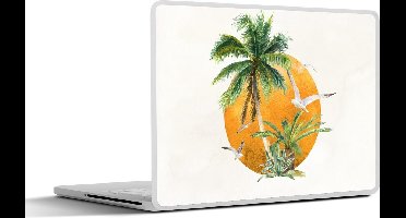 Laptop sticker - 12.3 inch - Zon - Palmboom - Vogel - 30x22cm - Laptopstickers - Laptop skin - Cover