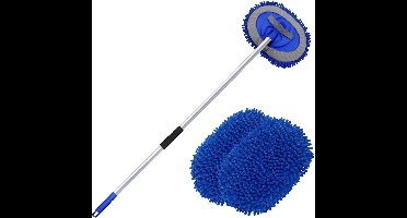 Core® Autowasborstel Telescopisch - Wasborstel Met Telescopische steel – Telescoop Wasborstel Met Zachte Borstel Haren – Blauw- 30cm x 20cm x 158cm