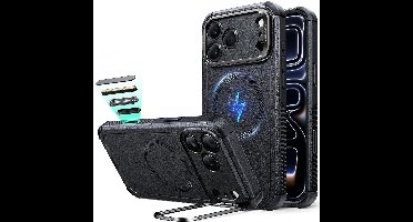 ESR Hoesje Geschikt voor iPhone 17 Pro Max - Cyber Tough Stand - Compatibel met MagSafe / Qi2 - Back Cover met Standaard - Kickstand - Camera Control - Zwart