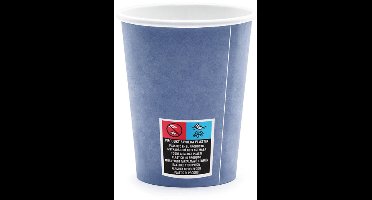 Mok met de tekst Happy B'day!, marineblauw, 220 ml (1 PU / 6 stuks)
