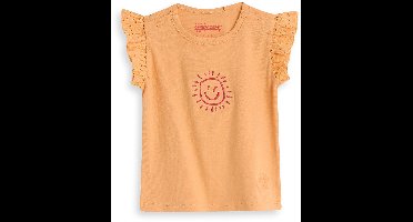 4PRESIDENT T-shirt meisjes - Peach cobler - Maat 140 - Meiden shirt
