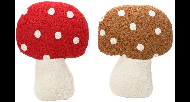 Kussen paddenstoel polyester 37x32x5cm.