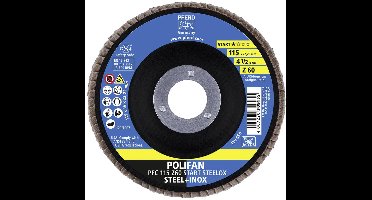 PFERD TOOLS 69300937 PFC 115 Z 60 START STEELOX Lamellenschijf Diameter 115 mm Boordiameter 22.23 mm Korrelgrootte (num