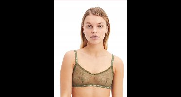 Calvin Klein - Khaki Mesh Beha - S - Logo - Dames