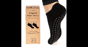 Myga Yoga Sokken met Antislip Grip - Laag Model - Antislip Yogasokken - Pilates & Fitness - Hygiënisch, Beschermend & Ademend - Katoen - Unisex