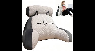 Ergonomisch leeskussen 70 x 50 cm - Rugkussen met verwijderbare hoes - Comfortabel leeskussen voor op de bank met nek- en armondersteuning - Voor lezen en werken - Grijs